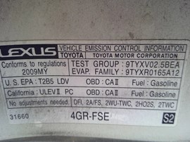 2009 LEXUS IS250, WHITE, 2.5L, AT.   Z26280